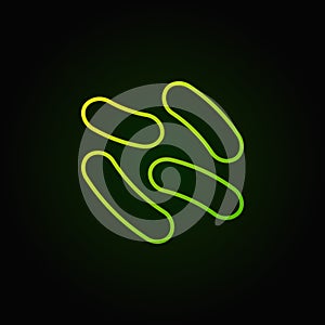 Probiotics green vector linear icon or sign