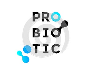 Probiotics icon health molecule vector logo