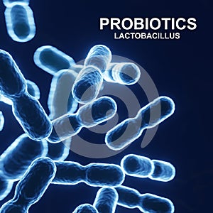 Probiotics Lactobacillus acidophilus. Human microbiome background
