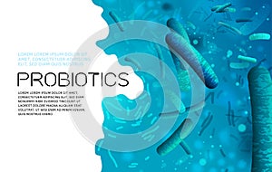 Probiotics vector background photo