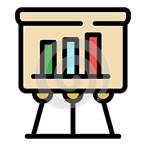 Problem chart icon color outline vector