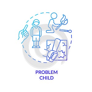 Problem child blue gradient concept icon