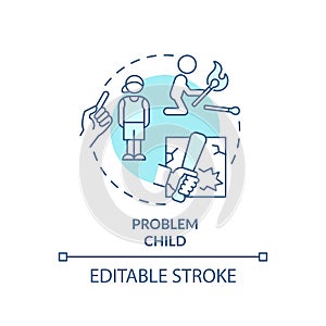 Problem child turquoise concept icon
