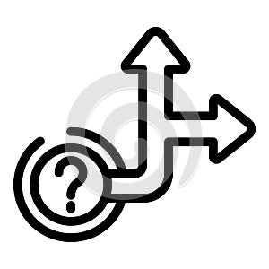 Problem decision making icon outline vector. Problem solving way