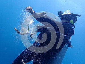 The problem. `Ghost Fishing` is what fishing gear does when it has been lost, dumped or abandoned. Nets, long lines or fish traps.