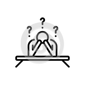 Black line icon for Problem, dilemma and complication