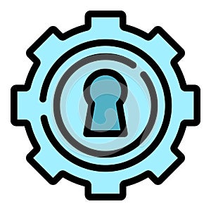 Problem lock icon color outline vector