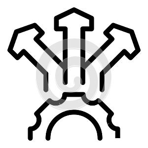 Problem many options solution icon outline vector. Making decision process photo