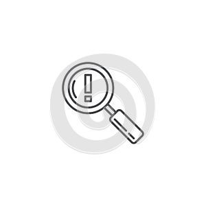 Problem search vector icon symbol find error isolated on white background