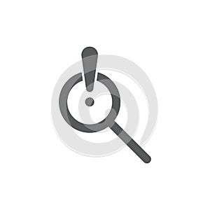 Problem search vector icon symbol find error isolated on white background