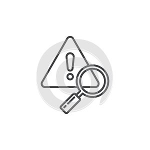 Problem search vector icon symbol find error isolated on white background