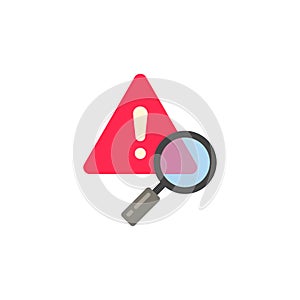 Problem search vector icon symbol find error isolated on white background