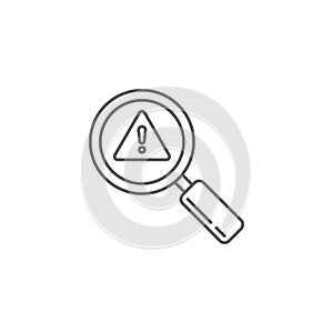 Problem search vector icon symbol find error isolated on white background