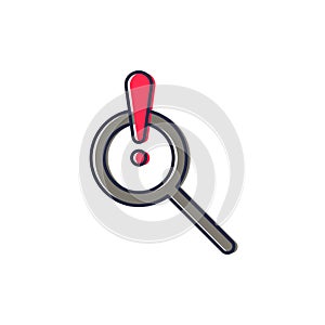 Problem search vector icon symbol find error isolated on white background