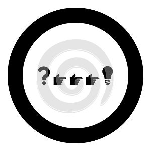 Problem solution concept icon black color in circle round