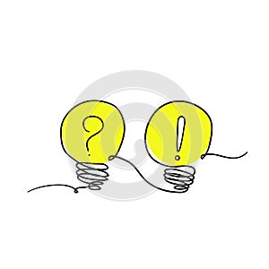 Problem solution icon symbol Question and answer business concept.hand drawn doodle style isolated background