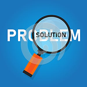 Problem solution searching solutions by solving problems concept.