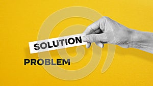 Problem solution is shown using the text. Problem - Analysis - Idea - Solution