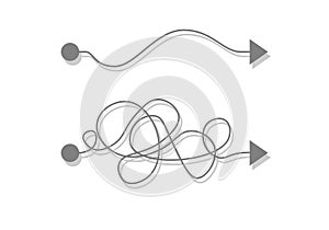 Problem Solve communication solution. clearly line and complicated line comparison.