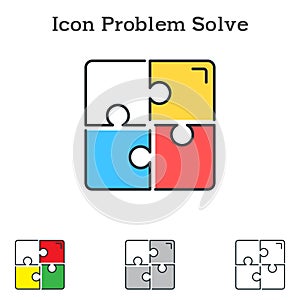 Problem Solve flat icon design for infographics and businesses
