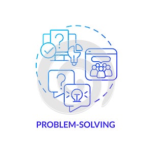 Problem solving blue gradient concept icon