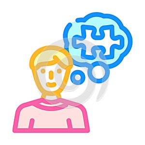 problem solving business process color icon vector illustration