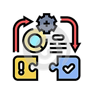 problem solving business process color icon vector illustration
