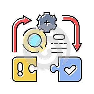 problem solving business process color icon vector illustration