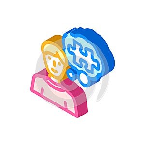 problem solving business process isometric icon vector illustration