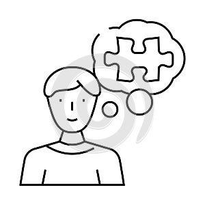 problem solving business process line icon vector illustration