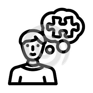 problem solving business process line icon vector illustration