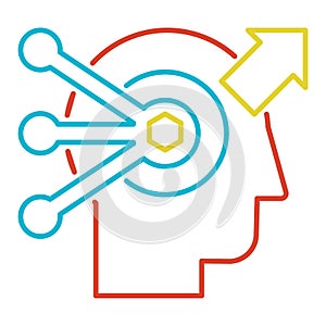 Problem solving and decision making linear vector icon