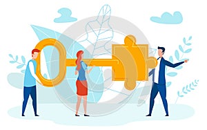 Problem Solving Experts Flat Vector Illustration