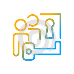 Problem solving gradient linear vector icon