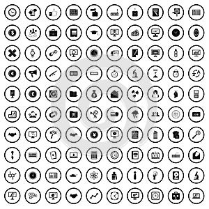 100 problem solving icons set, simple style