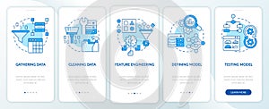 Problem solving in machine learning blue onboarding mobile app screen