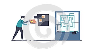 Problem Solving Maze: Strategic Thinking & Challenge Resolution, vector design Generative AI
