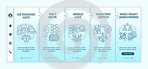 Problem solving methods onboarding vector template