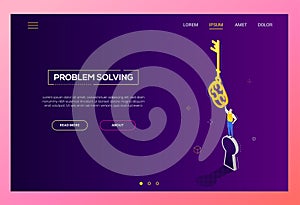 Problem solving - modern isometric vector web banner