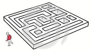 Problem Solving, Person in Maze, vector design Generative AI