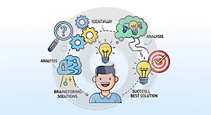 Problem Solving Process Brainstorming, Analysis, Solution, Idea