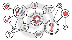 Problem solving process diagram, business and decision making vector design Generative AI