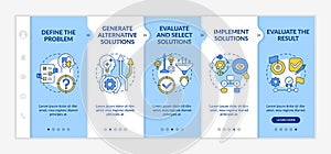 Problem solving process onboarding vector template