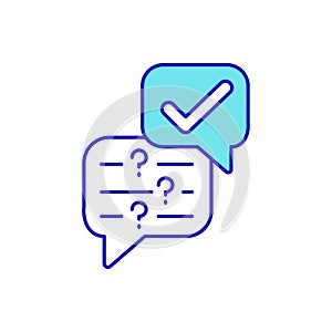 Problem-solving process RGB color icon