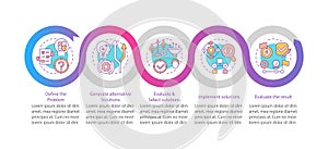 Problem solving process vector infographic template