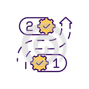 Problem solving progress RGB color icon