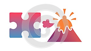 Problem Solving Puzzle Icon for Challenge and Solution Concept, vector design Generative AI