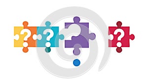 Problem Solving with Puzzle Pieces and Question Marks, Complexity, vector design Generative AI