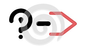 Problem-Solving Question to Arrow Direction Icon, vector design Generative AI