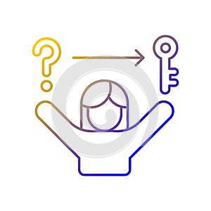 Problem solving skills gradient linear vector icon